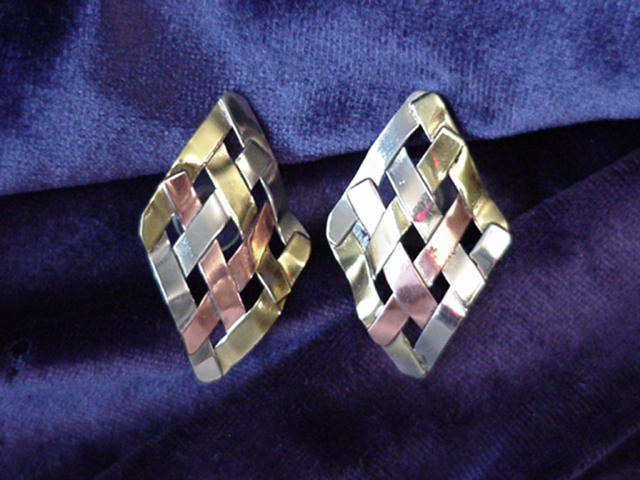 Three Color Woven Earrings
