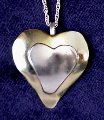 Heart on heart necklace